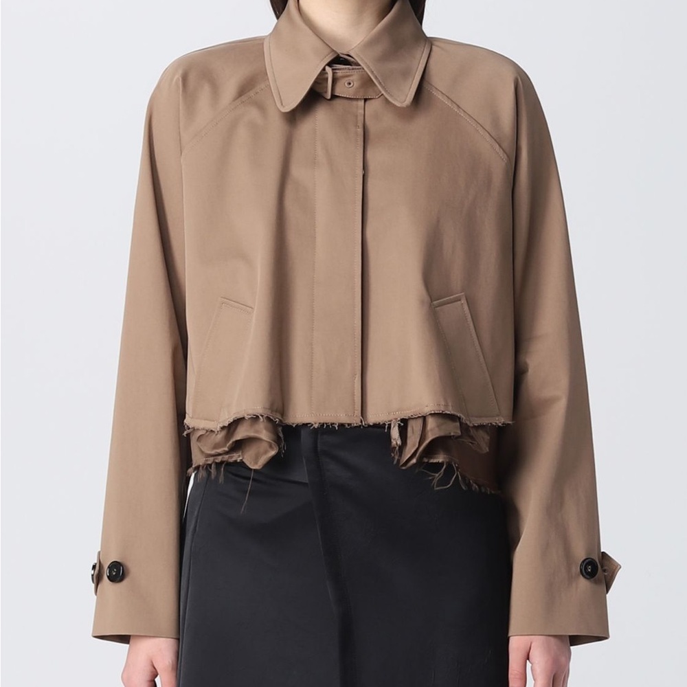 MM6 Masion margiela Raw-Cut Hem Cropped Jacket
